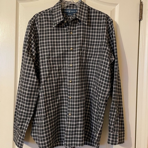 Ralph Lauren 120s 2-Ply Long Sleeve Button Down Christmas Plaid Shirt Size L - Picture 6 of 7